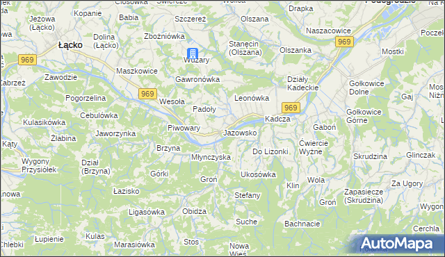 mapa Jazowsko, Jazowsko na mapie Targeo
