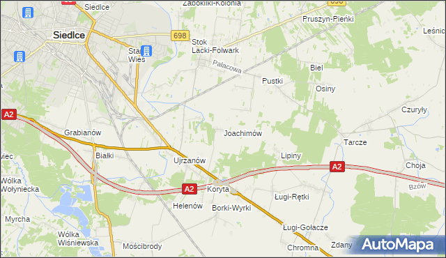 mapa Joachimów, Joachimów na mapie Targeo
