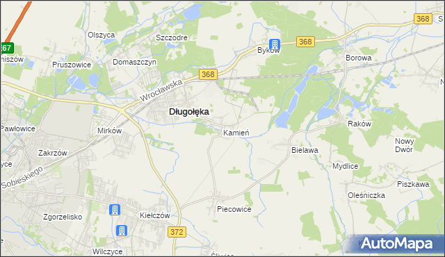 mapa Kamień gmina Długołęka, Kamień gmina Długołęka na mapie Targeo