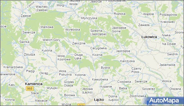 mapa Kicznia, Kicznia na mapie Targeo