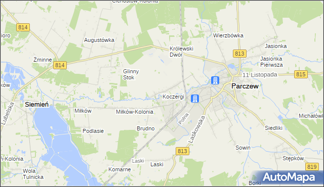 mapa Koczergi, Koczergi na mapie Targeo