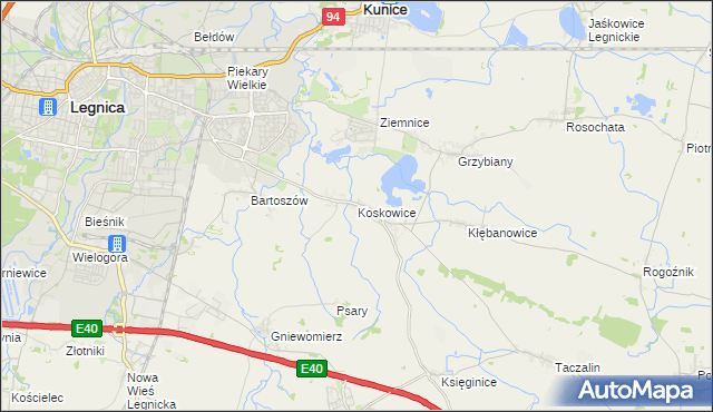 mapa Koskowice, Koskowice na mapie Targeo