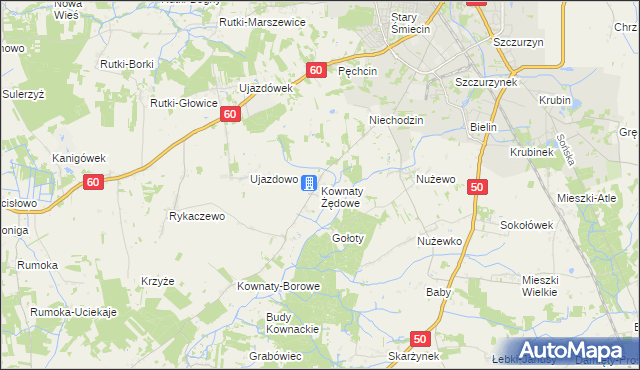 mapa Kownaty Żędowe, Kownaty Żędowe na mapie Targeo