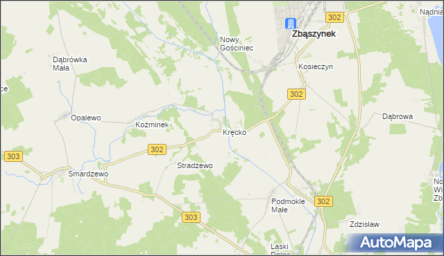 mapa Kręcko, Kręcko na mapie Targeo