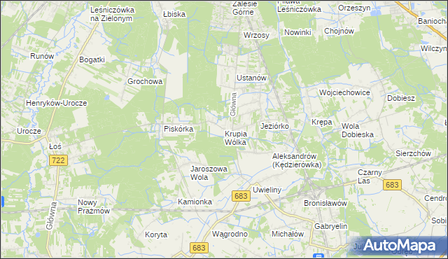 mapa Krupia Wólka, Krupia Wólka na mapie Targeo