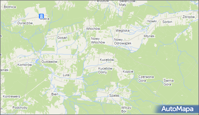 mapa Kucębów, Kucębów na mapie Targeo