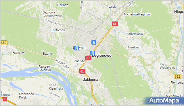 mapa Legionowo, Legionowo na mapie Targeo