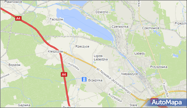 mapa Ligota Łabędzka, Ligota Łabędzka na mapie Targeo