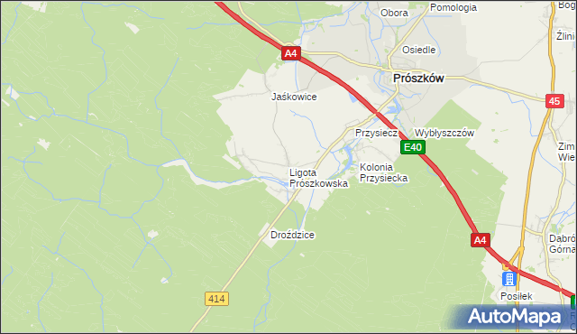 mapa Ligota Prószkowska, Ligota Prószkowska na mapie Targeo