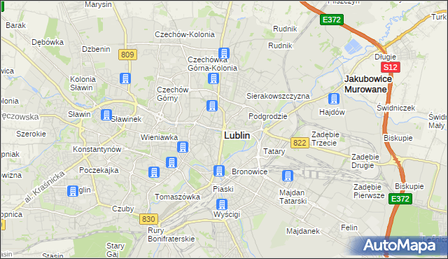 mapa Lublina, Lublin na mapie Targeo