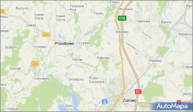 mapa Małkowo, Małkowo na mapie Targeo
