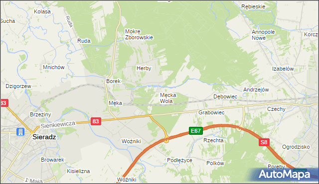 mapa Męcka Wola, Męcka Wola na mapie Targeo