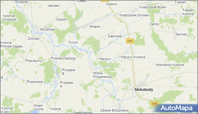 mapa Męczyn, Męczyn na mapie Targeo