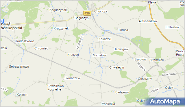 mapa Michałów gmina Nowe Miasto nad Wartą, Michałów gmina Nowe Miasto nad Wartą na mapie Targeo