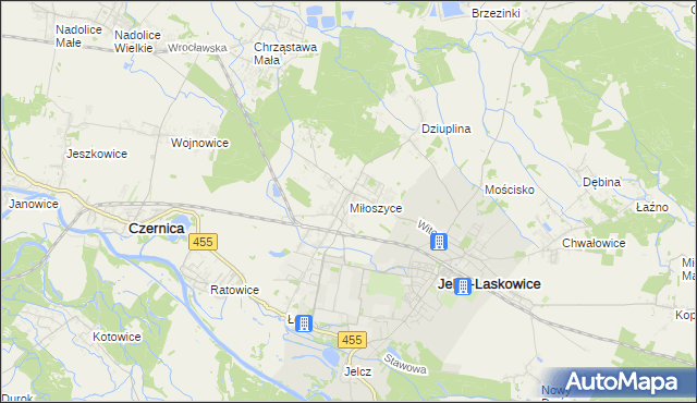 mapa Miłoszyce, Miłoszyce na mapie Targeo