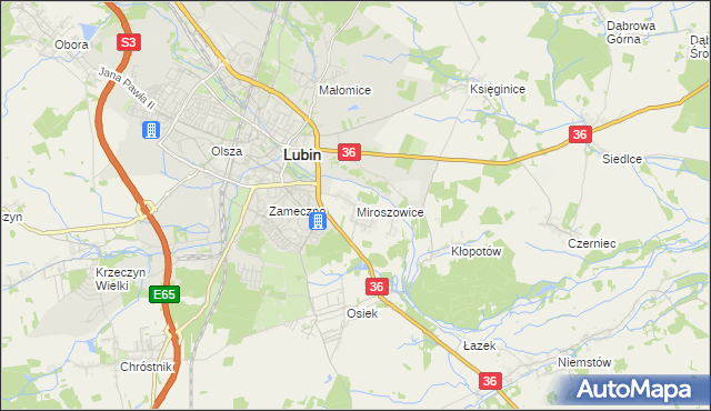 mapa Miroszowice, Miroszowice na mapie Targeo