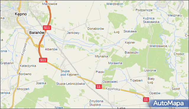 mapa Młynarka, Młynarka na mapie Targeo