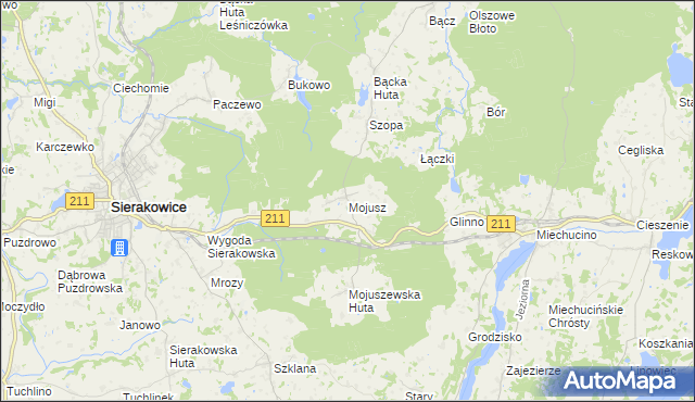 mapa Mojusz, Mojusz na mapie Targeo