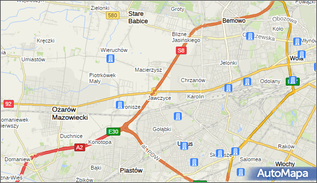 mapa Mory gmina Ożarów Mazowiecki, Mory gmina Ożarów Mazowiecki na mapie Targeo