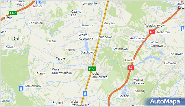 mapa Mroków gmina Lesznowola, Mroków gmina Lesznowola na mapie Targeo