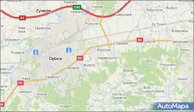 mapa Nagawczyna, Nagawczyna na mapie Targeo