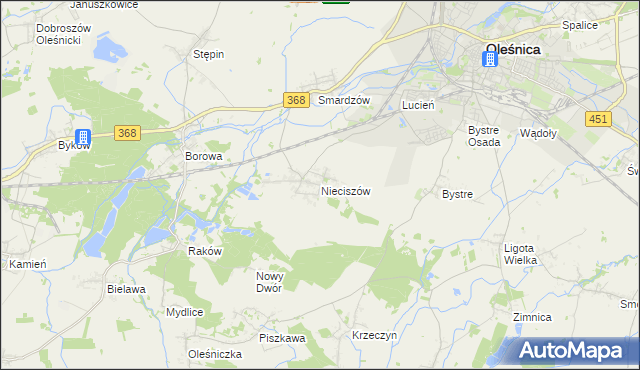 mapa Nieciszów, Nieciszów na mapie Targeo