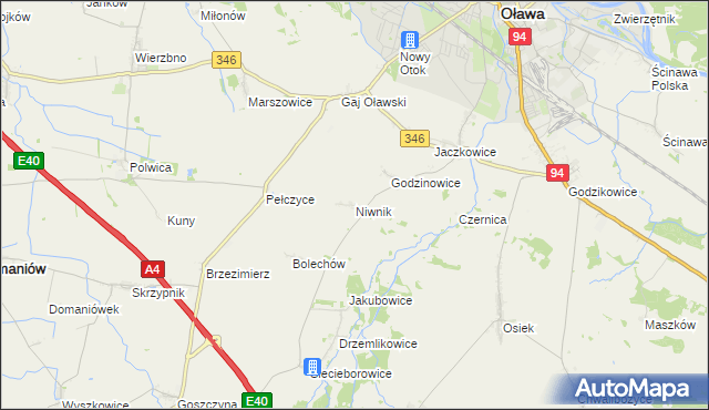 mapa Niwnik, Niwnik na mapie Targeo