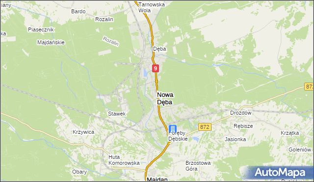 mapa Nowa Dęba, Nowa Dęba na mapie Targeo