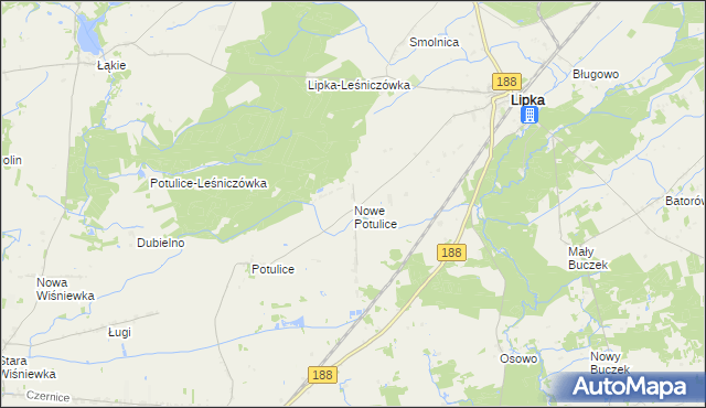 mapa Nowe Potulice, Nowe Potulice na mapie Targeo