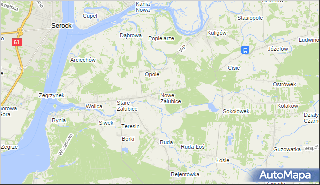 mapa Nowe Załubice, Nowe Załubice na mapie Targeo