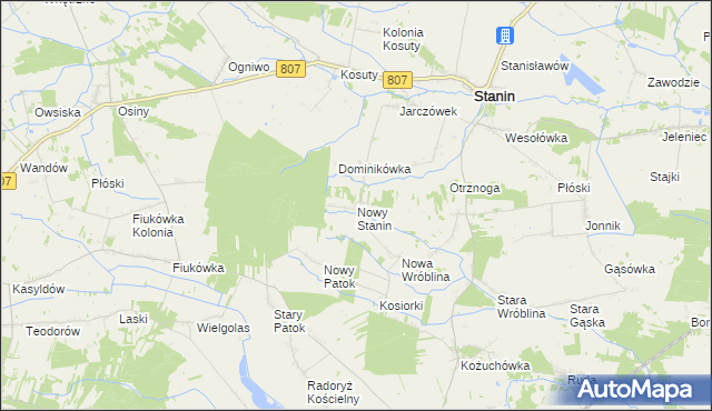 mapa Nowy Stanin, Nowy Stanin na mapie Targeo