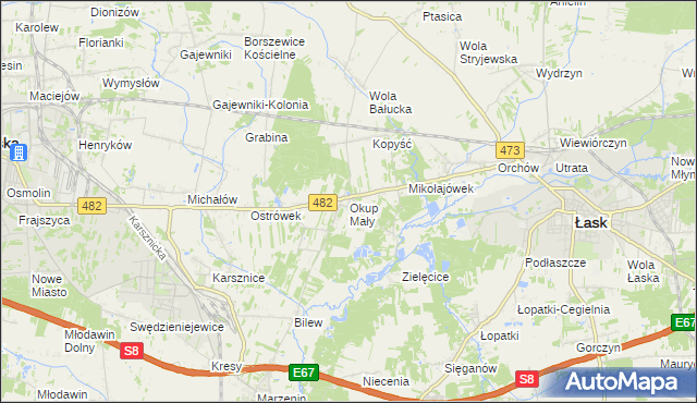 mapa Okup Mały, Okup Mały na mapie Targeo