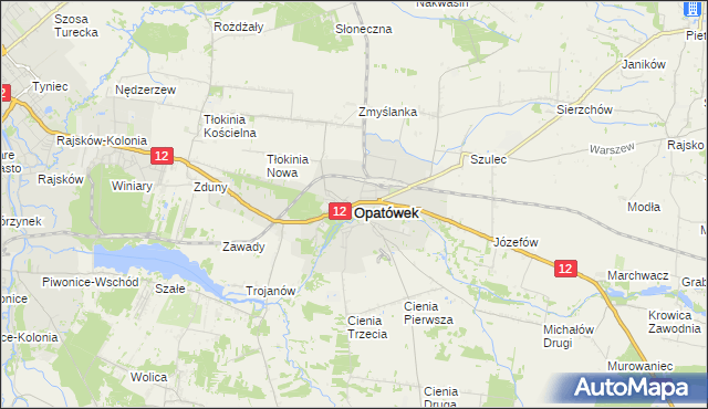 mapa Opatówek powiat kaliski, Opatówek powiat kaliski na mapie Targeo