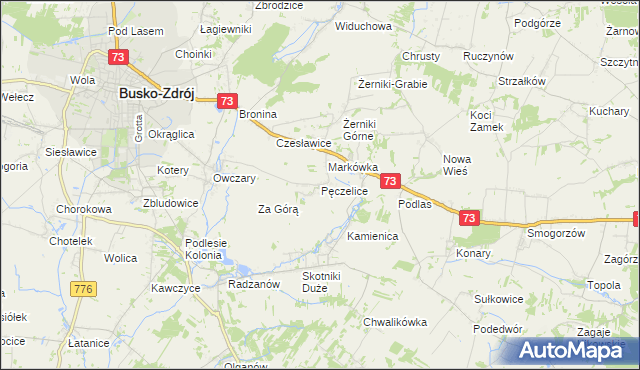 mapa Pęczelice, Pęczelice na mapie Targeo