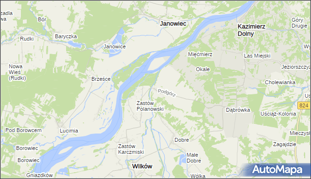 mapa Podgórz gmina Wilków, Podgórz gmina Wilków na mapie Targeo