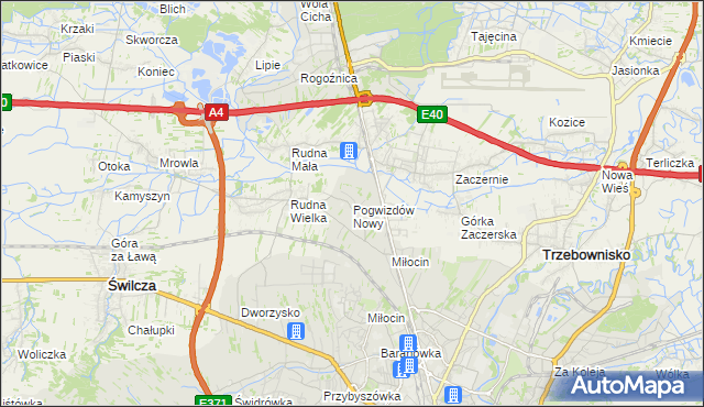 mapa Pogwizdów Nowy, Pogwizdów Nowy na mapie Targeo