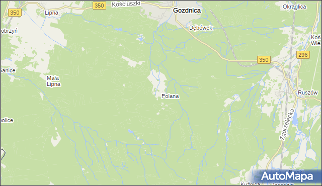 mapa Polana gmina Węgliniec, Polana gmina Węgliniec na mapie Targeo