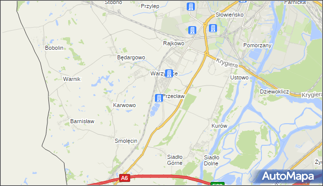 mapa Przecław gmina Kołbaskowo, Przecław gmina Kołbaskowo na mapie Targeo