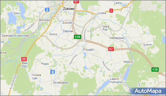 mapa Przyjaźń, Przyjaźń na mapie Targeo