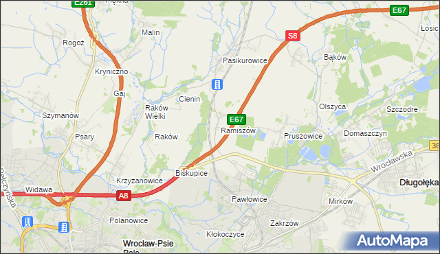 mapa Ramiszów, Ramiszów na mapie Targeo