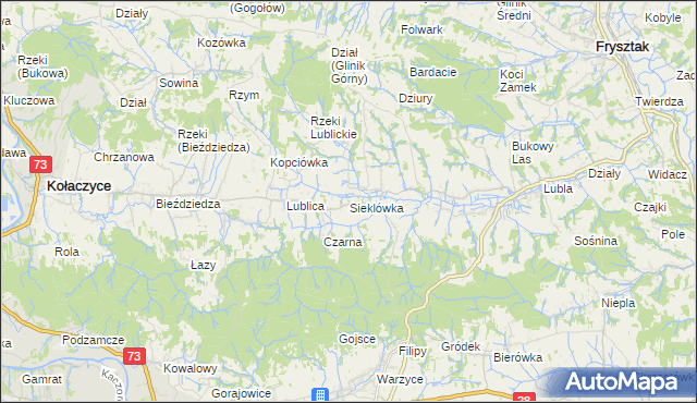 mapa Sieklówka, Sieklówka na mapie Targeo