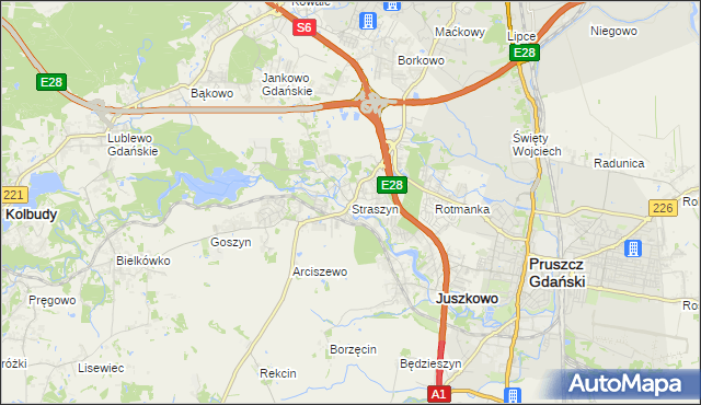 mapa Straszyn, Straszyn na mapie Targeo