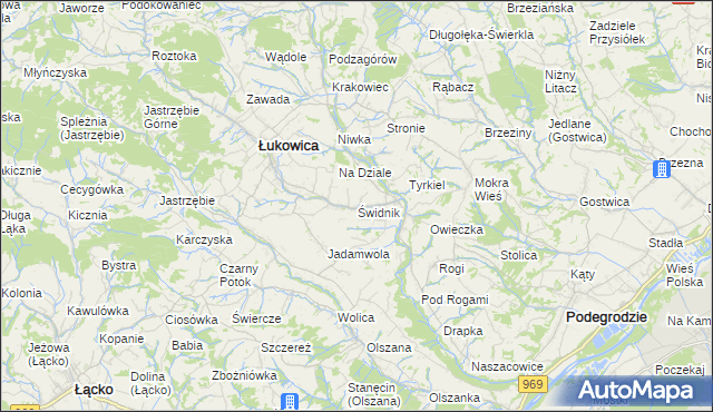 mapa Świdnik gmina Łukowica, Świdnik gmina Łukowica na mapie Targeo