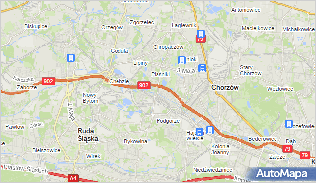 mapa Świętochłowice, Świętochłowice na mapie Targeo