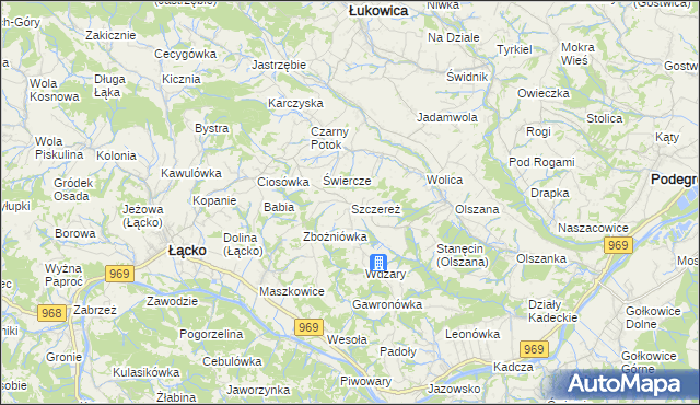 mapa Szczereż, Szczereż na mapie Targeo