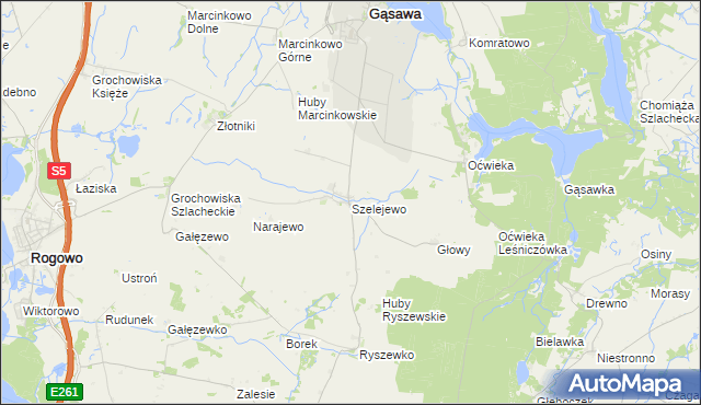 mapa Szelejewo gmina Gąsawa, Szelejewo gmina Gąsawa na mapie Targeo