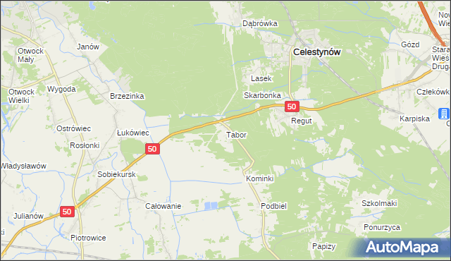 mapa Tabor, Tabor na mapie Targeo