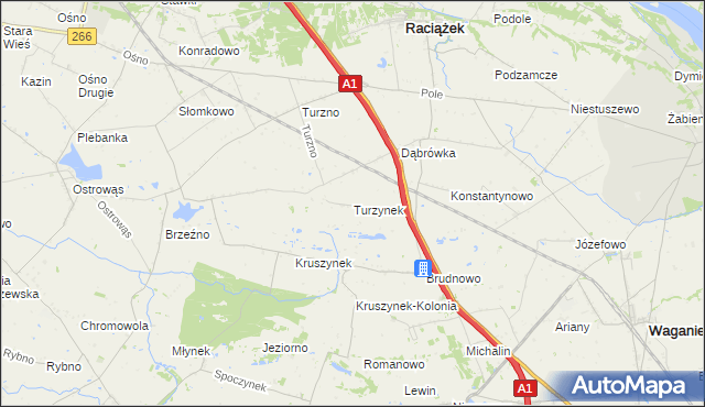 mapa Turzynek, Turzynek na mapie Targeo