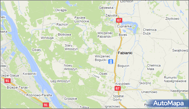 mapa Wilczeniec Bogucki, Wilczeniec Bogucki na mapie Targeo