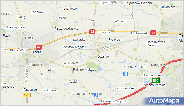 mapa Wolica gmina Ożarów Mazowiecki, Wolica gmina Ożarów Mazowiecki na mapie Targeo